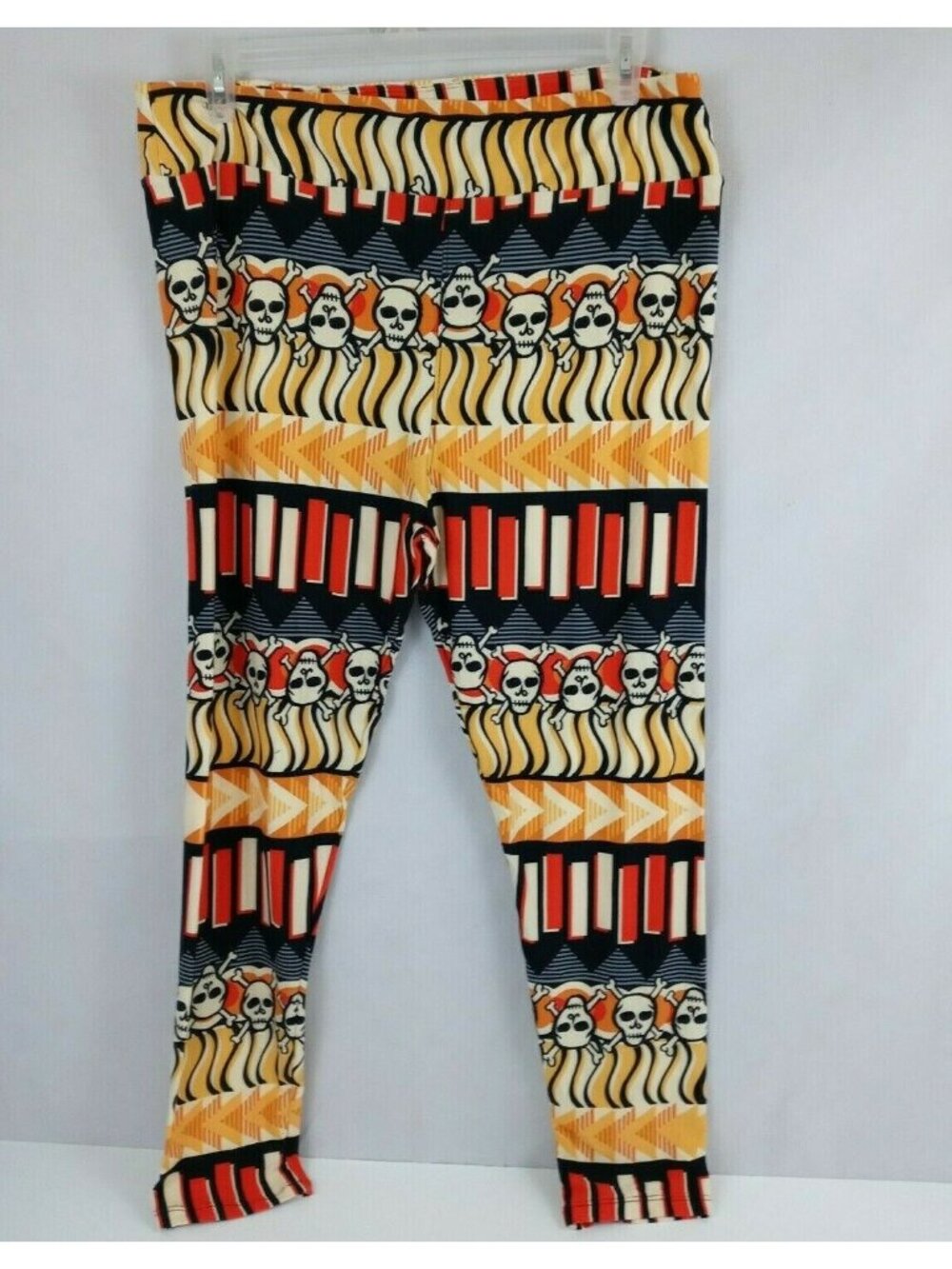 New LuLaRoe TC2 Leggings With Halloween Black Orange, & Yellow Skulls Design